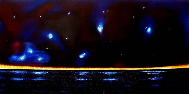 By starlight, Derravaragh Acrylic on canvas  120cm x 60cm