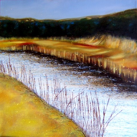 Royal canal, Ballynacargy  Acrylic on canvas  60 x 60cm  SOLD